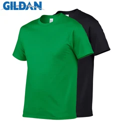 Gildan Summer Men T-Shirt 100% Cotton High Quality Casual Short Sleeve T Shirt Women Oversized Solid Sports Male Tops Tees 2PCS