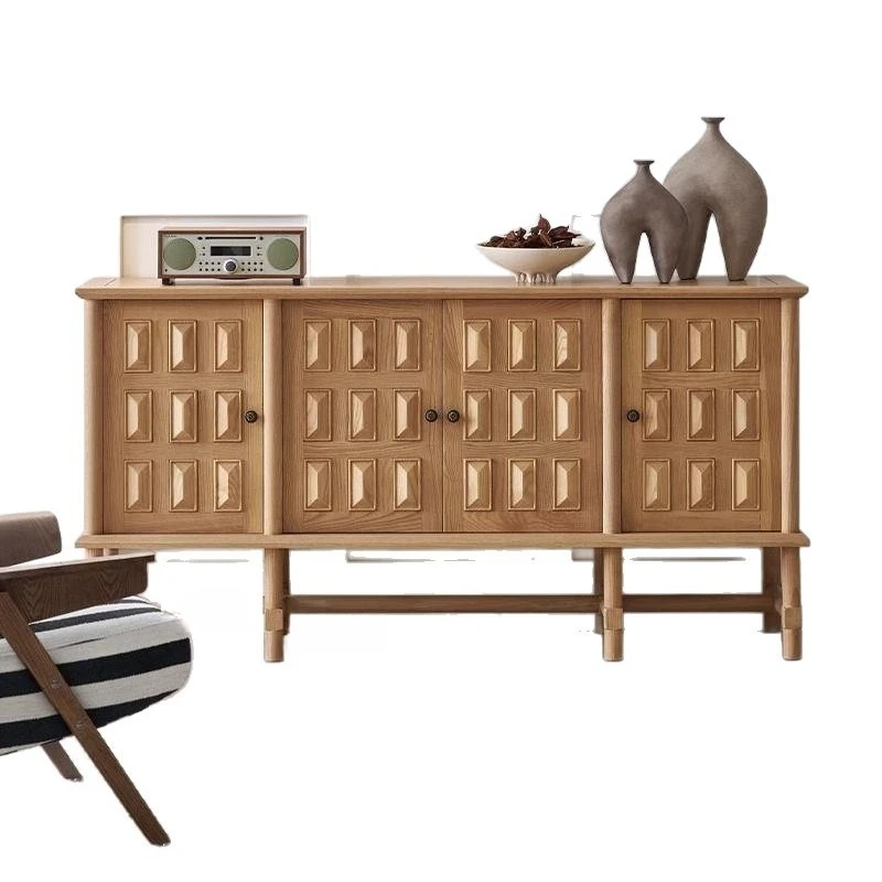 

Side cabinet Solid wood side cabinet Against the wall Household French tea cabinet Entrance locker