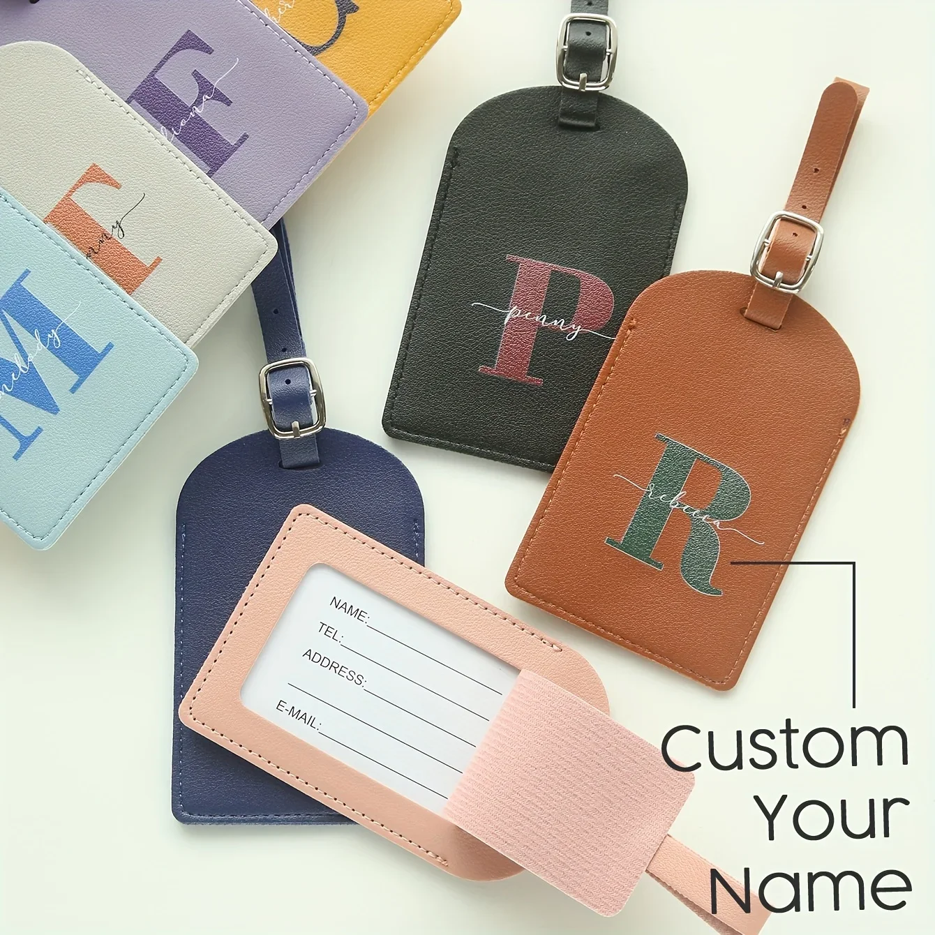 

Custom Name Luggage Tag for Suitcases Personalized Colorful Name Luggage Tags with Privacy Name Card Travel Accessories
