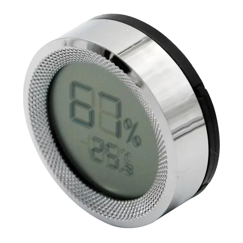 2 Inch Round Cigar Humidor Digital Hygrometer Home Guitar Case Digital Thermometer High Precision Hygrometer Tobacco Humidor