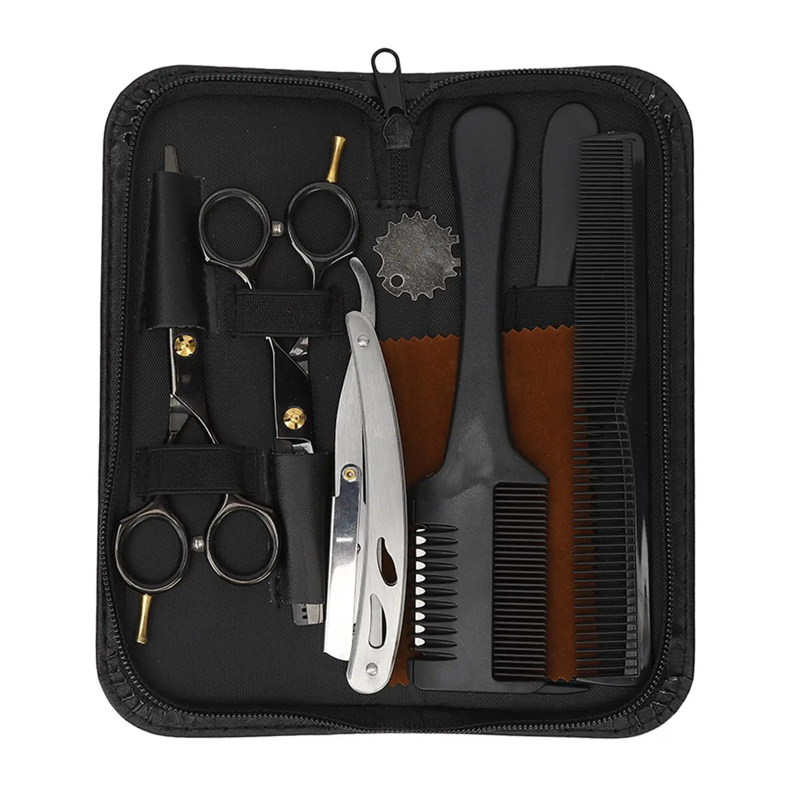 Portable Hair Cutting Scissors Set with Comb - Quick Cleaning & Easy Operation Barber Tools for home Use