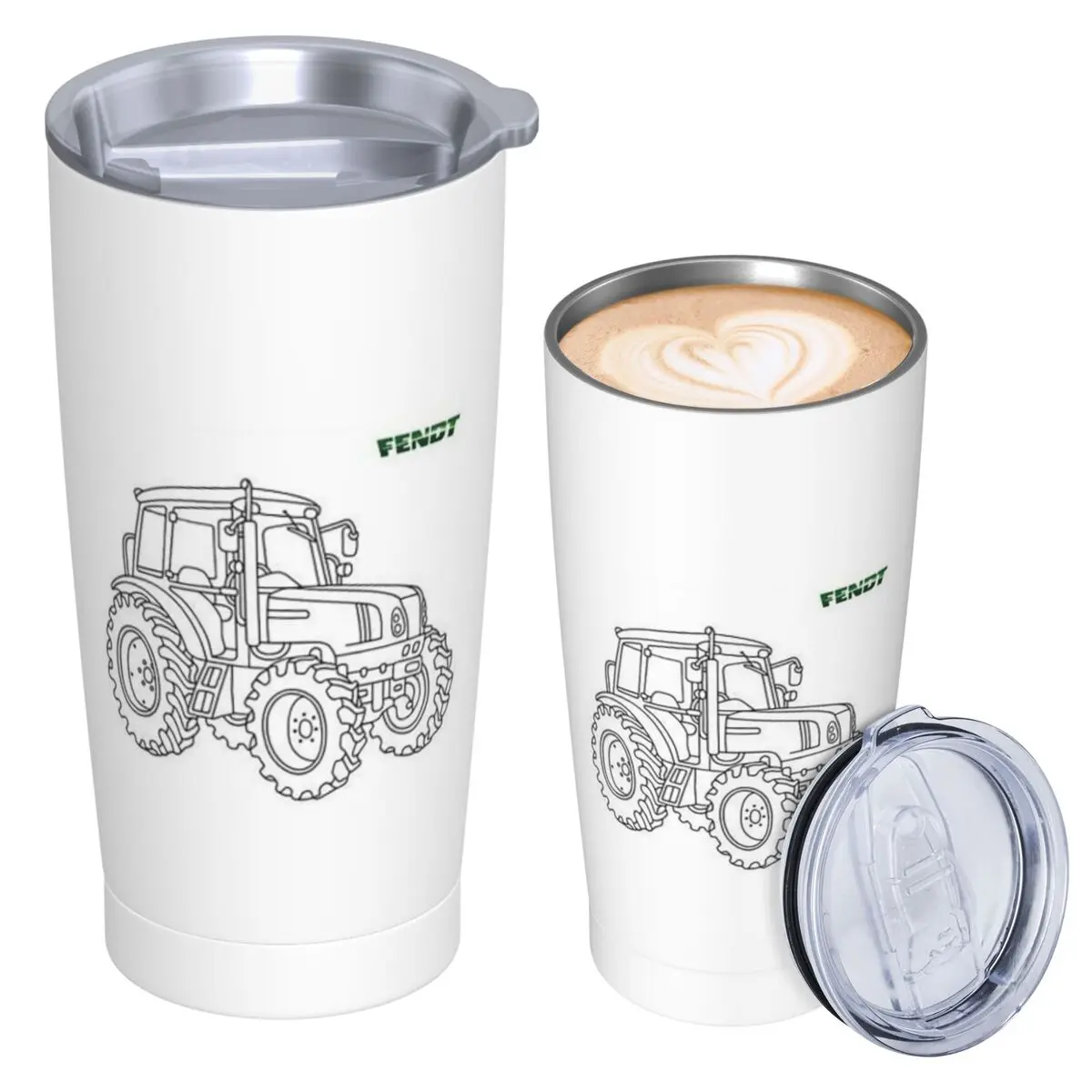 Fendt Tractor Stainless Steel Tumbler Vacuum Insulated Mug Thermal Cold Cups Straws With Lid 20oz