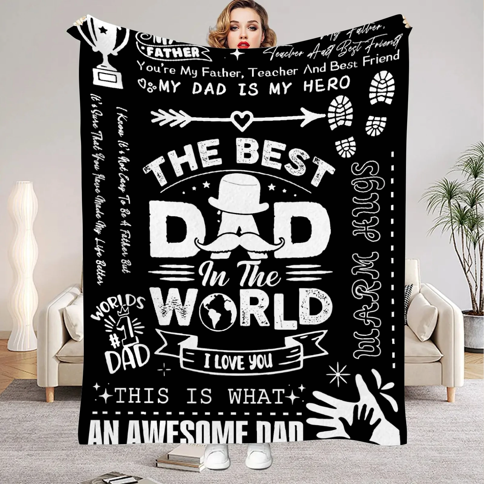 Blanket Mother's Letter to Daughter English Print Fluffy Flannel Blanket for Home Living Room Bedroom Decor 2026 New Year Gift