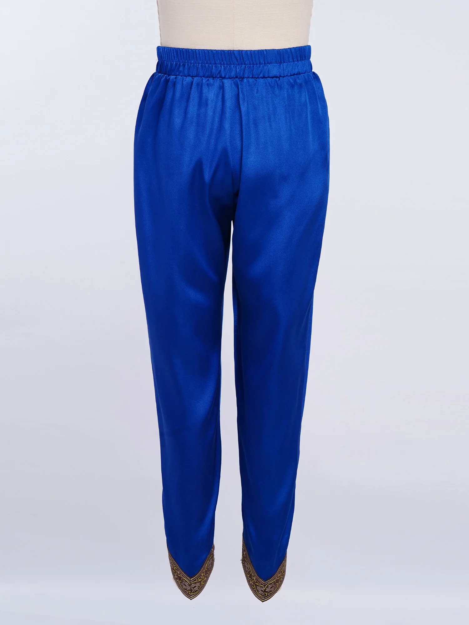 Kids Boys Satin Dhoti Pants Embroidered Trim Baggy Trousers for Arabian Prince Cosplay Halloween Theme Party Fancy Dress Ball