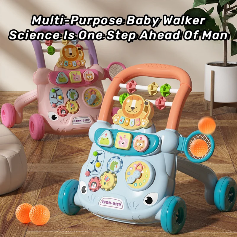 Baby Push Walkers Toys Early Learning Walk Sit Stand Walker AntiRollover Multifunction Activity Walker Toddler for Infant