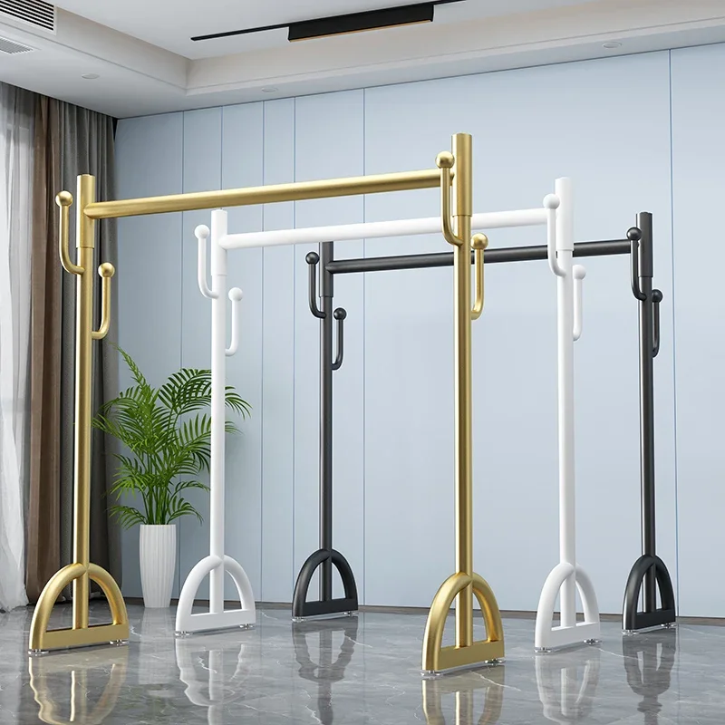 

Shop Gold Metal Clothes Rack Stand Indoor Boutique Coat Display Clothes Rack Floor Hanging Modern Burro Ropa Perchero Furniture