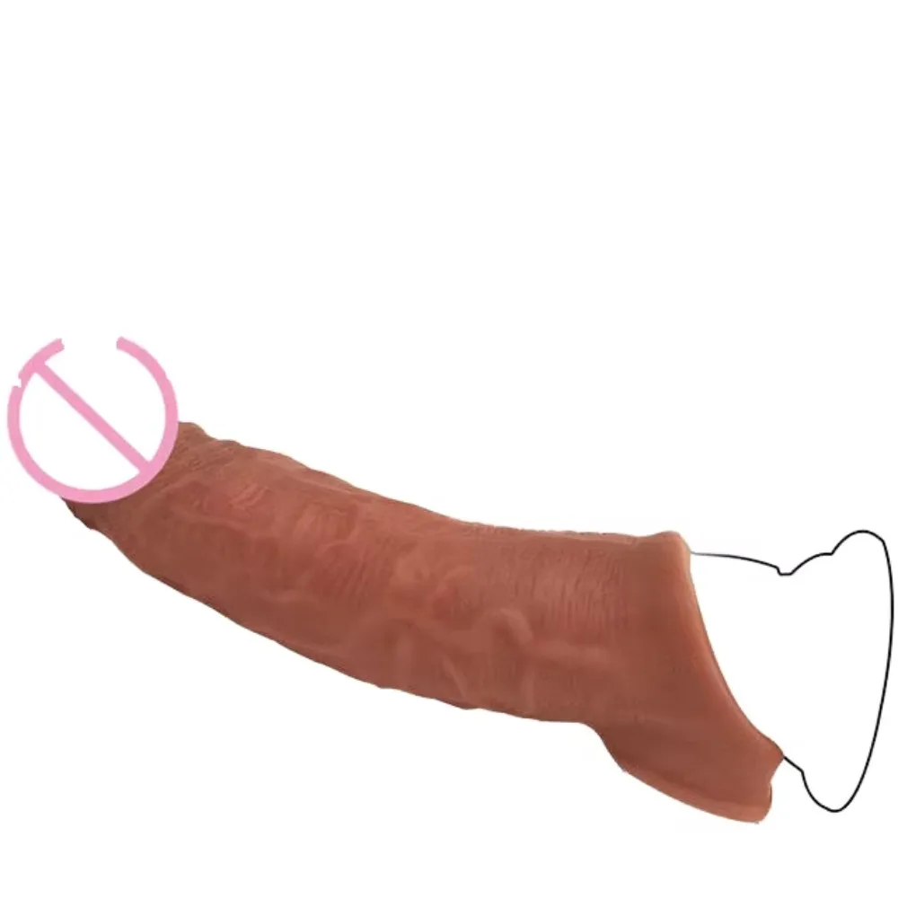 Silicone Extender Condom Dildo Cover For Men Soft Tpe Material Realistic Huge Male Enhancer For Adult Sex Use