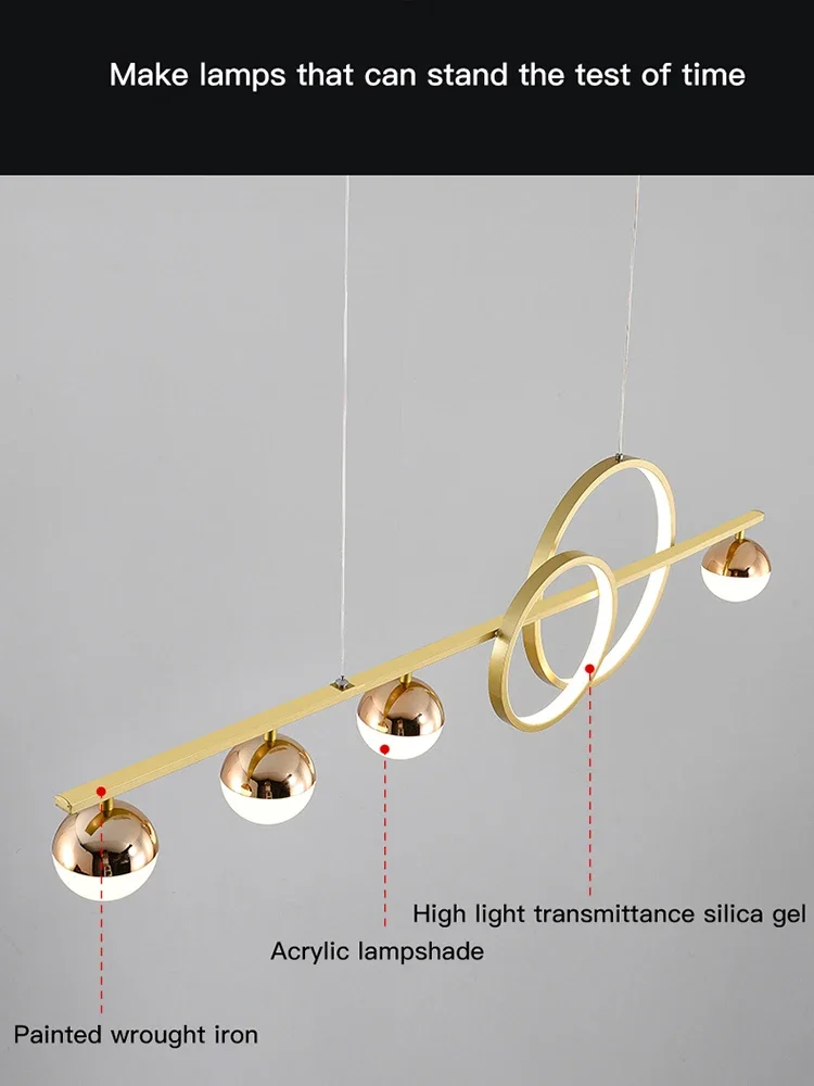 Nordic Led Pendant Light Fixtures Kitchen Island White Ball Hanging Lamp Modern Chandelier for Dining Room Long Table Home Decor