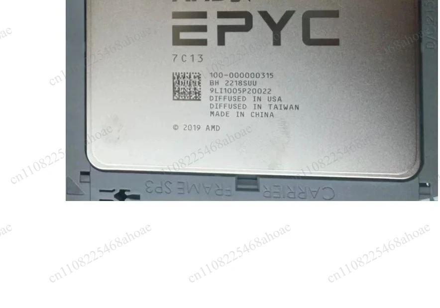 7C13 EPYC Milan 7003 Series Processor 64C128T 2.0GHz 225W 256MB L3 Cache Unlock Bulk Server CPU
