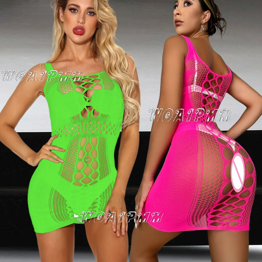 

Sexy Fishnet Dress Women Crotchless Tights Porn Lingerie Ladies Bodystockings Erotic Mesh Bodysuits Sex Babydoll Sleepwear