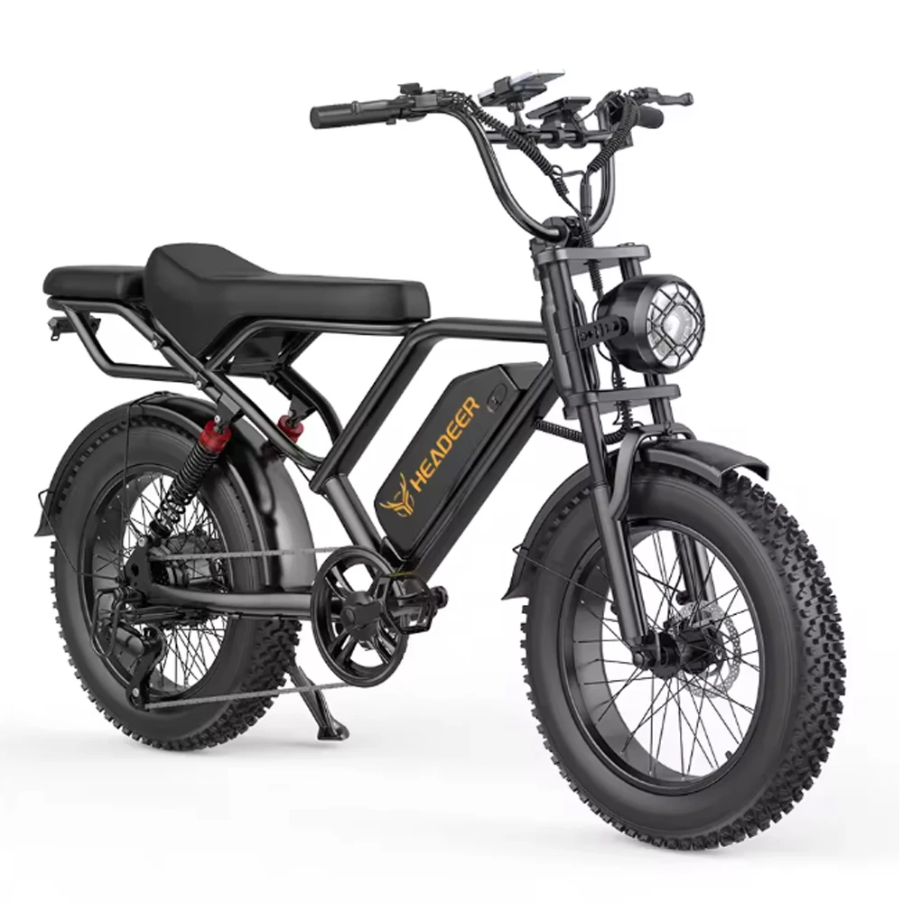 HEADEER BK20 Erwachsenen-Elektrofahrrad 48V 20Ah Abnehmbarer Akku Reichweite 80km Reifen 20 Zoll Doppelfederung Hydraulische Bremsen