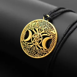 New Simple Fashion Personality Women's Necklace Five-Pointed star Moon Goddess Symbol Tree of Life Trendy Jewelry Accessories