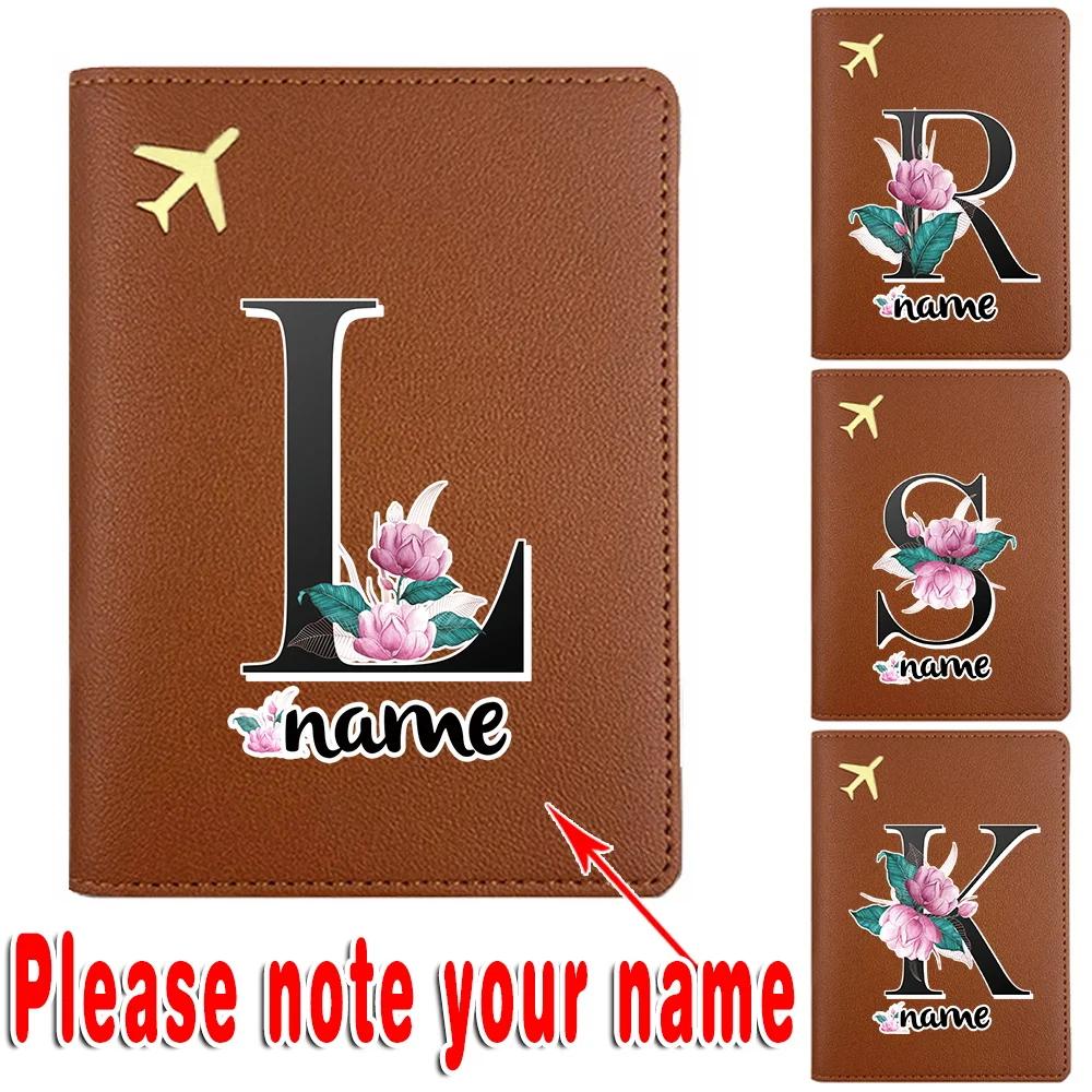 

Customized Name Passport Cover PU Passport Sleeve Holder Bank Business Name Card Organizer Case Pocket Personalize RFID Blocking