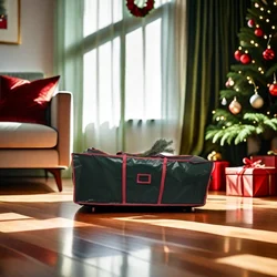 5/6/7.5Ft PE Storage Bag for Large Christmas Tree Decoration Wreath Storage Clothes Box Home Handles Collapsible Organizer