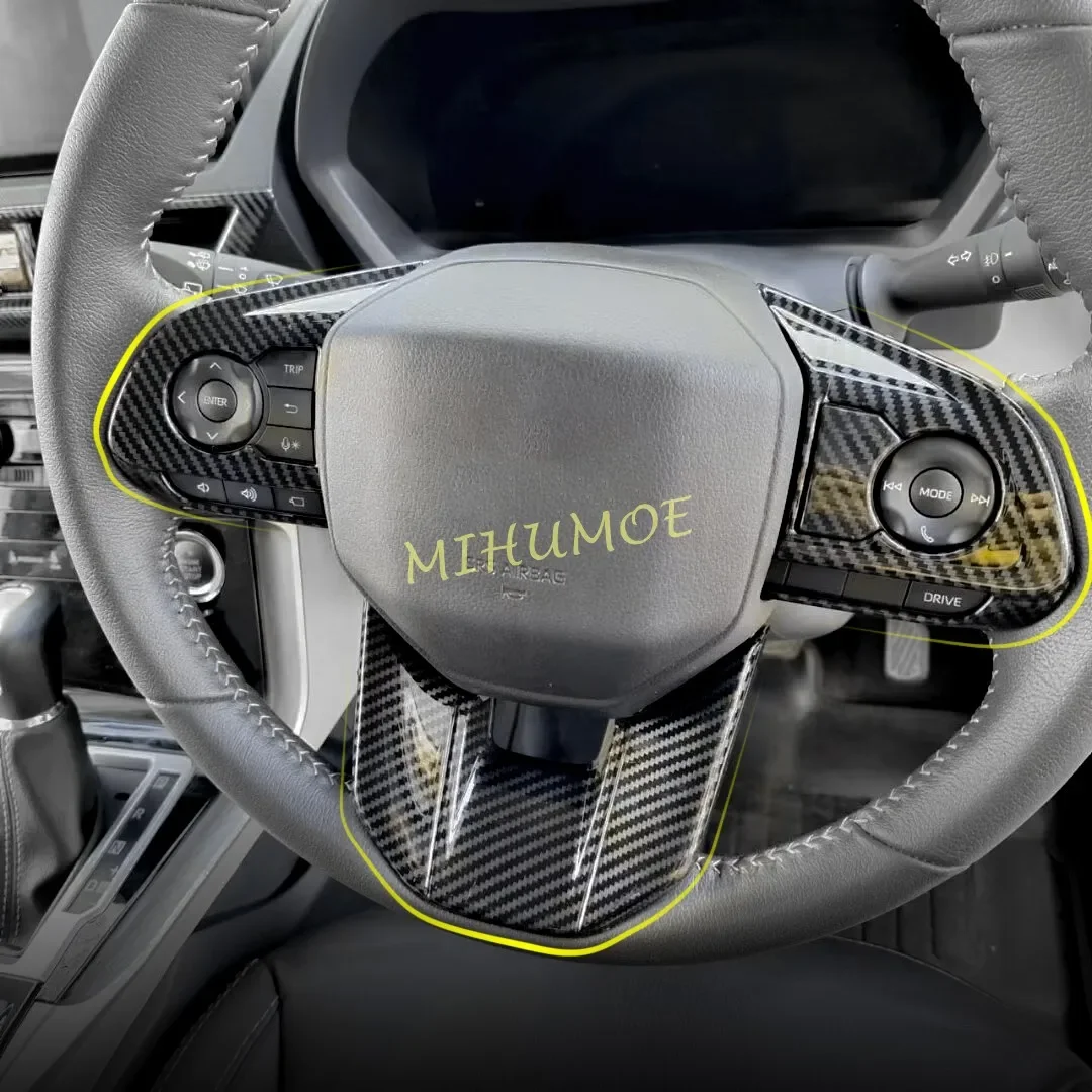 

For Toyota Avanza Veloz 2022 2023 2024 2025 Carbon Fiber Car Steering Wheel Switch Button Cover Trim Accessories