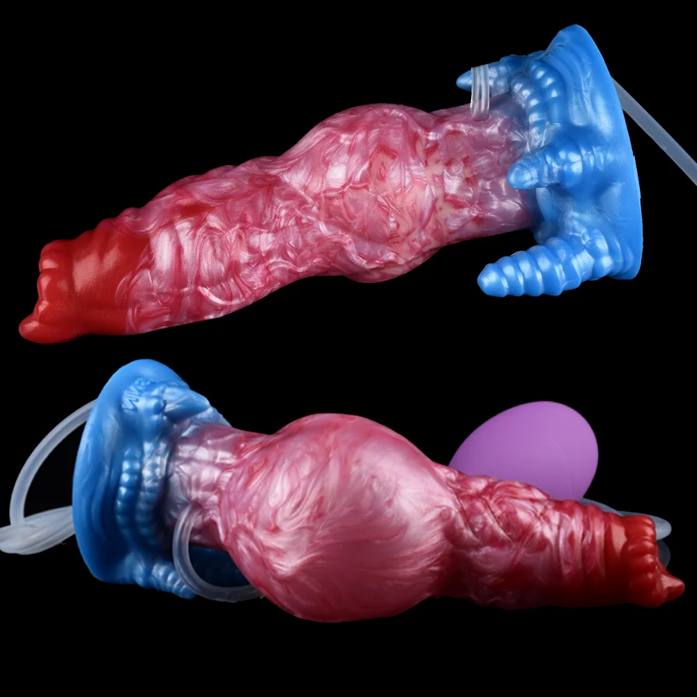 FAAK Silicone Fantasy Ejaculation Knot Dildo Inflatable Squirting Penis With Suction Cup Anal Sex Toys For Women Men Flirting