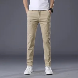 Thin Men's Pants Classic 7 Colors Summer New Casual Pant Business Fashion Stretch Cotton Slim Brand Male Trousers