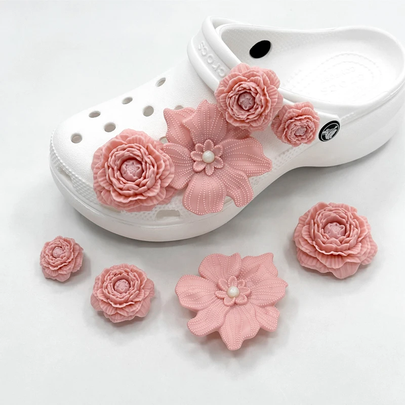 Modische Blumen-Schuhcharms-Set Premium Schuhdekoration DIY Abnehmbare Schuhschnalle 1 Set – Detail 8
