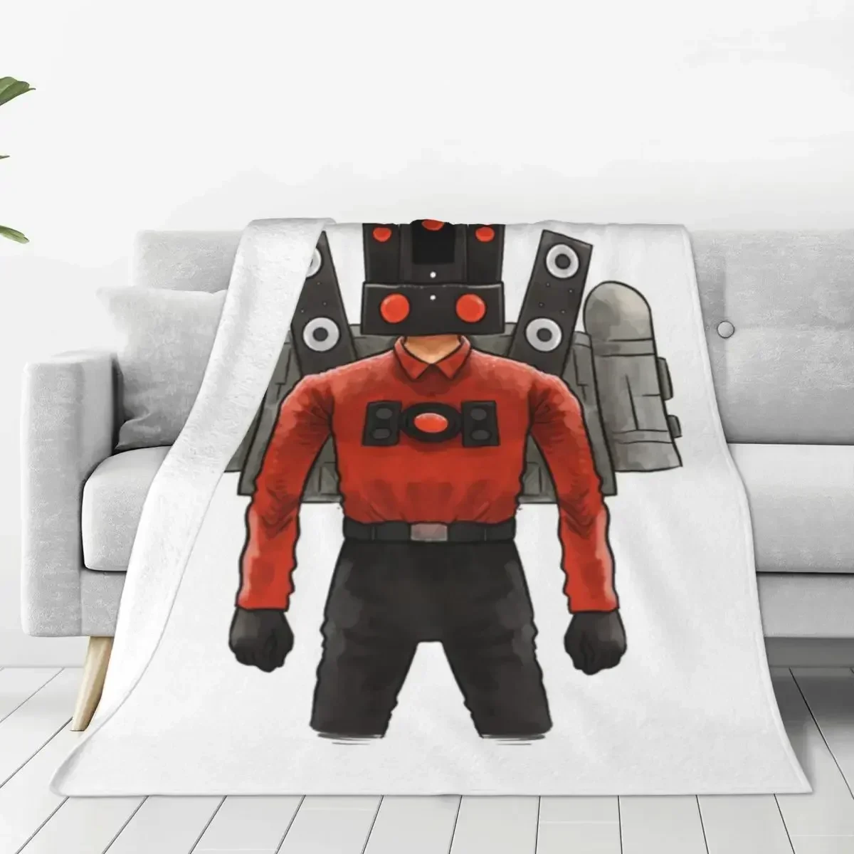 

Skibidi Toilet Battle Flannel Blanket Cartoon Character Warm Soft Bedding Throws for Living Room Picnic Bedspread Sofa Bed Cover