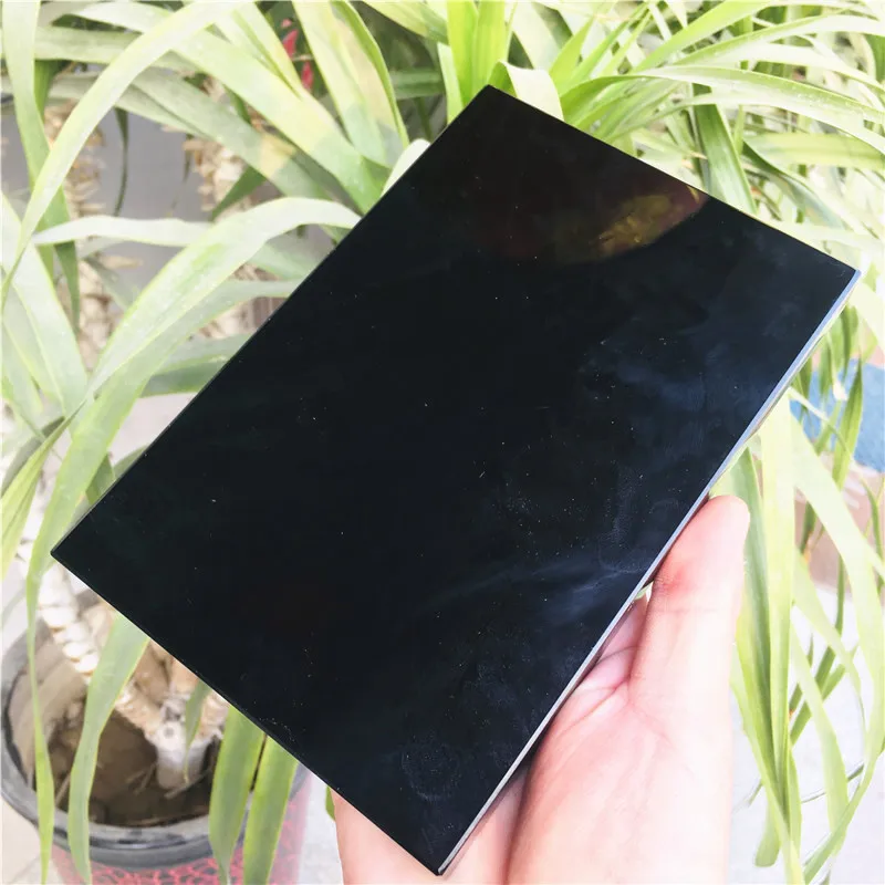 

18cm Natural Obsidian Rectangular Quartz Crystal Mineral Divination Mirror Feng Shui Mirror Home Degaussing Ornament Meditation