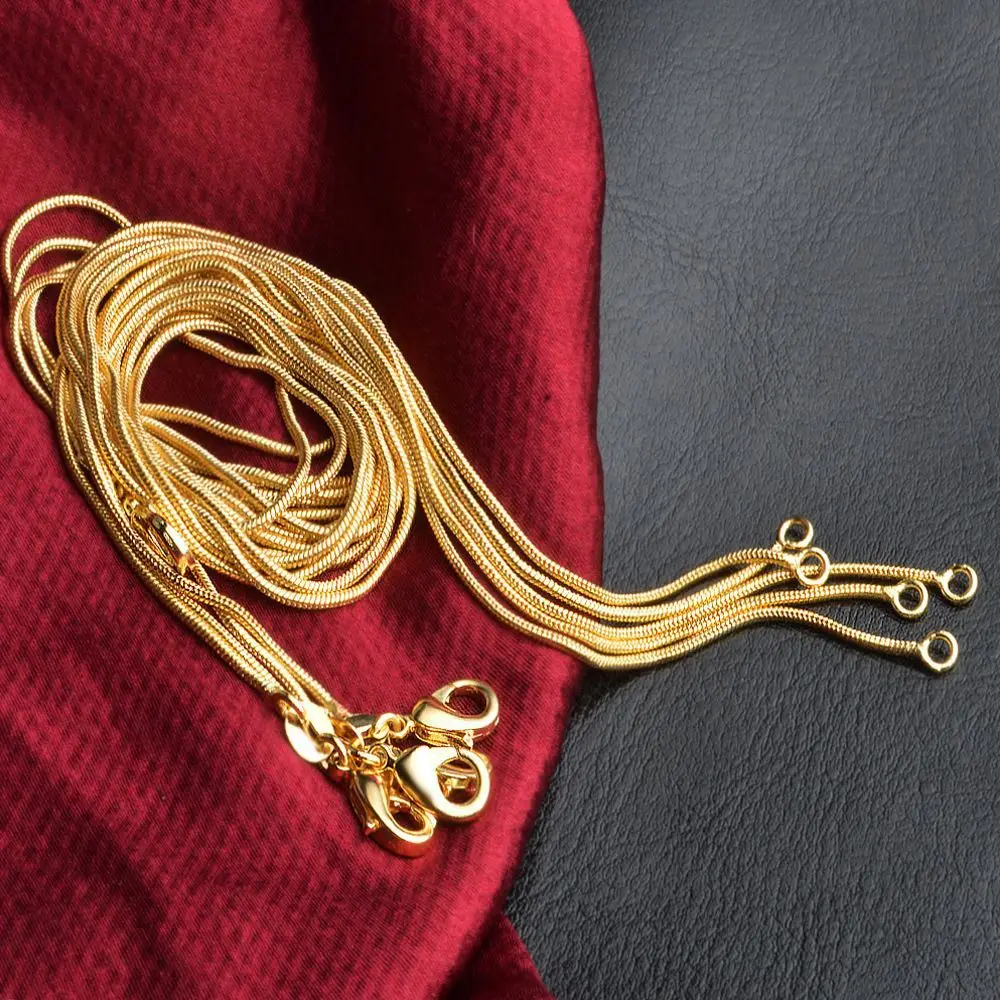 Fashion & Versatile Fashion 1MM Snake Chain Necklace 45-60CM For Men & Women 24K Gold AU999 | Daily layering, timeless match