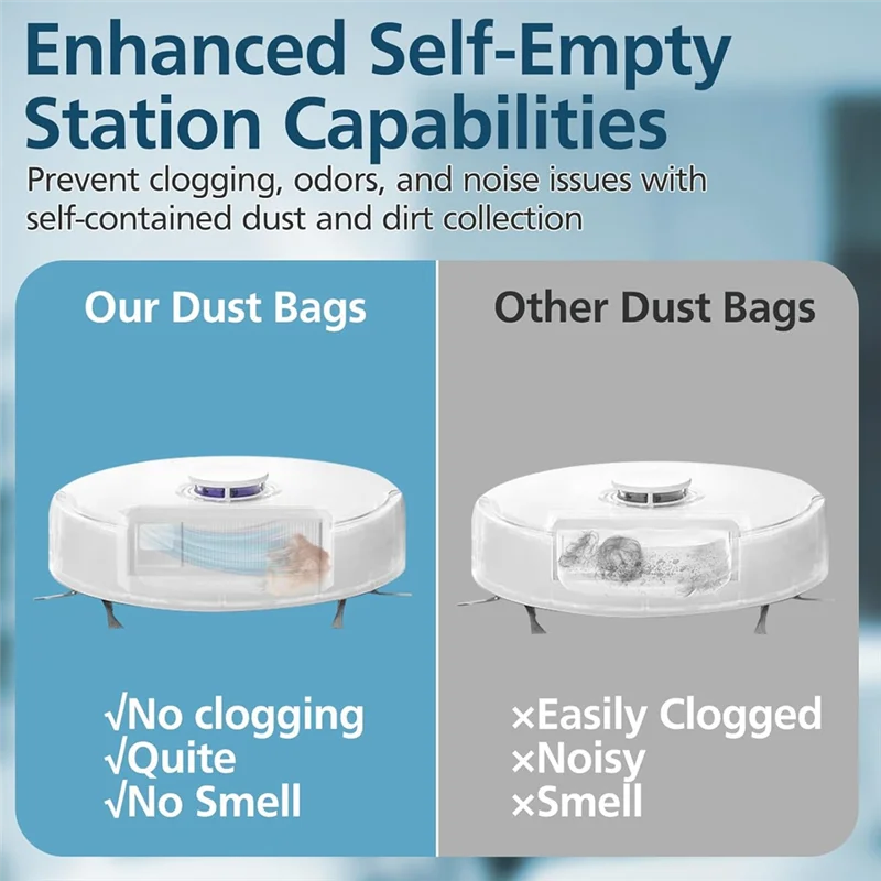 AT28-أكياس الغبار لـ Narwal Freo X Ultra & Freo X Plus روبوت فراغ كيس الغبار القابل للتصرف استبدال مع فلتر Hepa المدمج