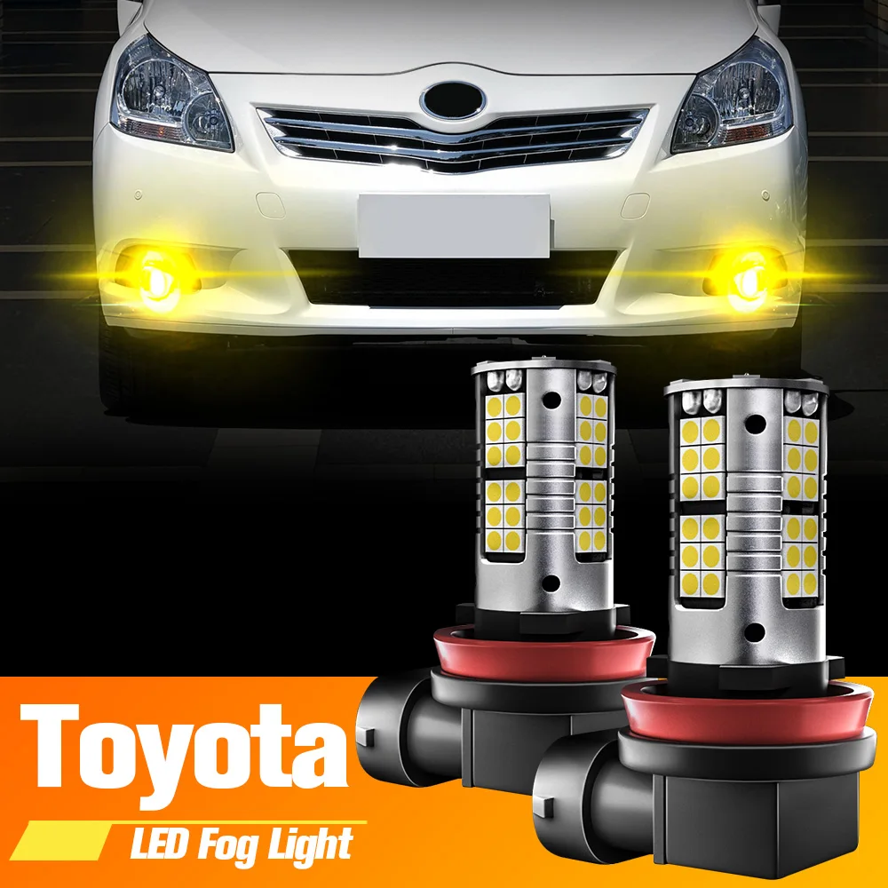 2pcs LED Fog Light Blub H8 H11 H16 Lamp Canbus For Toyota Auris Avensis T27 2009-2018 Corolla Hilux Prius Proace Rav4 Verso