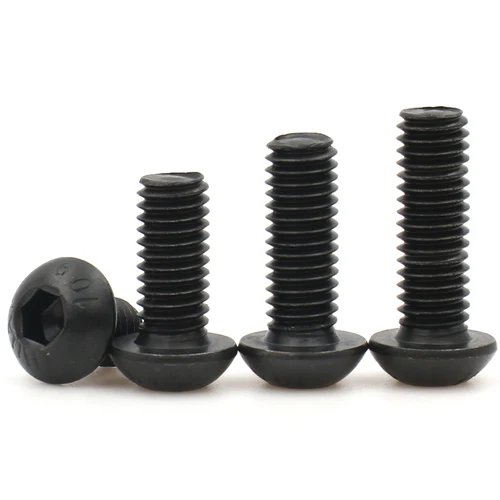 Imagen 2 del producto 1-20 piezas M2 M2.5 M3 M4 M5 M6 M8 M10 negro Grado 10,9 Acero al carbono hexagonal cabeza redonda tapa tornillo perno muebles sujetador