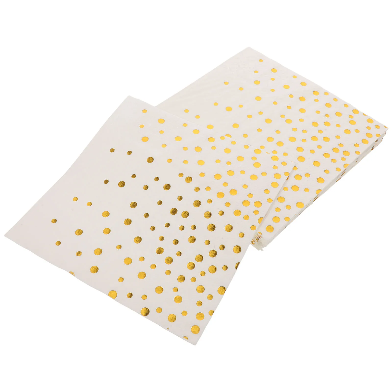 

100Pcs Decorative Wedding Dot Paper Napkins Gold Foil Disposable Cocktail Beverage Party Anniversary Bridal Shower