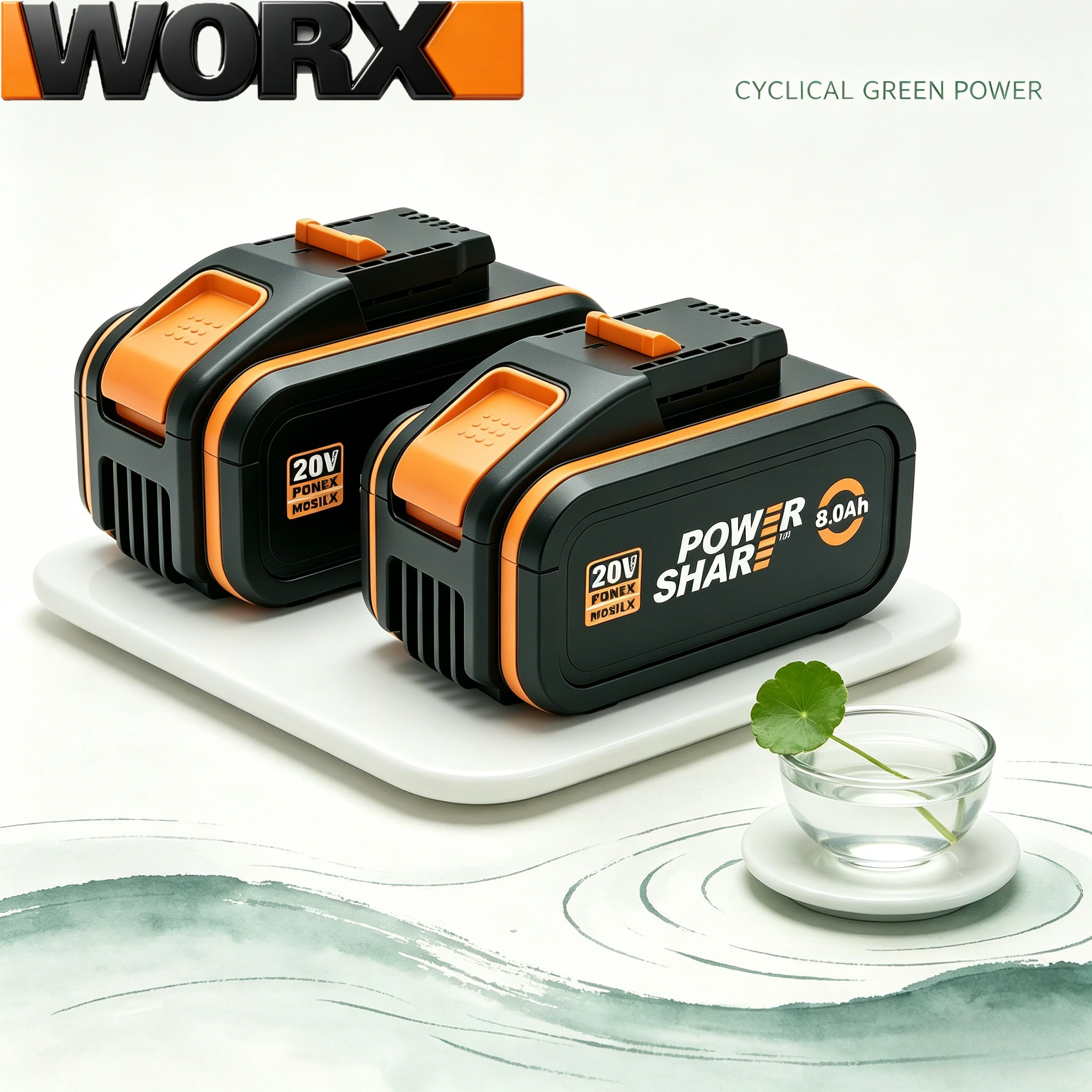 

2026 Original Worx 20V 6.0Ah PRO 18650 Battery Long Lasting WA3551 WA3553 WA3578 for Worx 20V Heavy Duty Power Tools Blowers