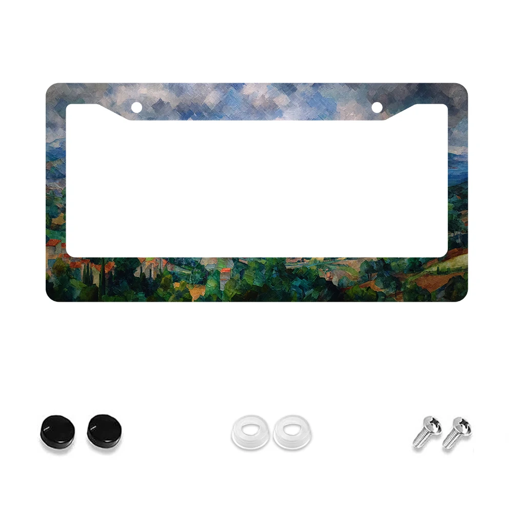 

1 шт., винтажная рамка для номерного знака с 2 отверстиями, сине-зеленый цвет, алюминиевый материал, 6x12 дюймов, с винтом