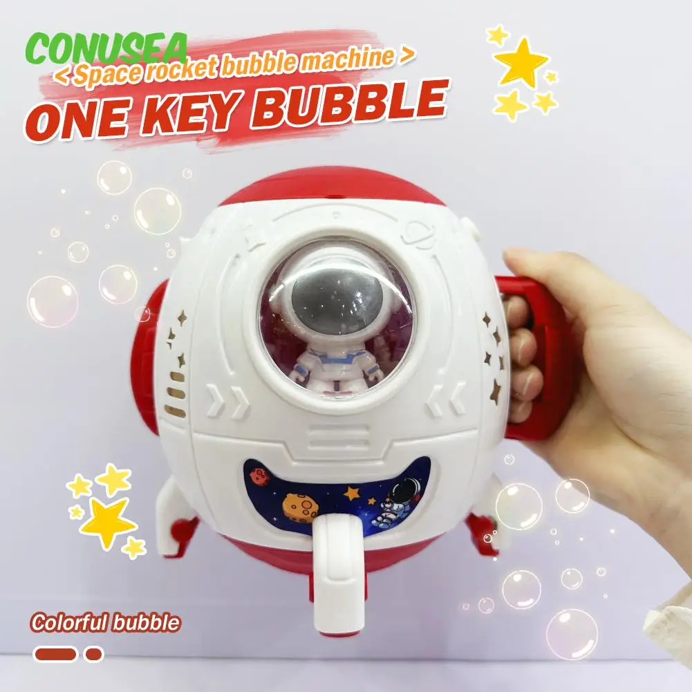 Spaceman Rocket Bubble Gun Astronaut Bubble Machine Blower Maker Guns Automatically Electric Toys for Kids Outdoor Wedding Party