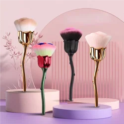 Rose Flower Brush For Manicure Accesoires Tool Women Face Beauty Tools Nail Art Dusting Brush 1Pcs Grooming Makeup Tools
