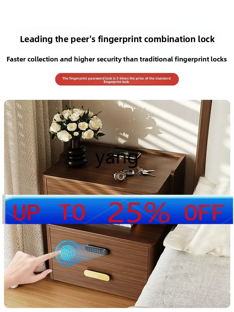 

LH solid wood bedside table simple modern bedroom smart locker