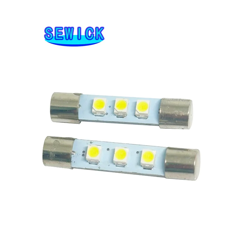 

500Pcs AC 8V Audio Equipmen Receiver Reading Light Festoon T6.3 C5W 29mm 31mm 3 SMD License Plate 3528 1210 LED 3SMD Led Bulb