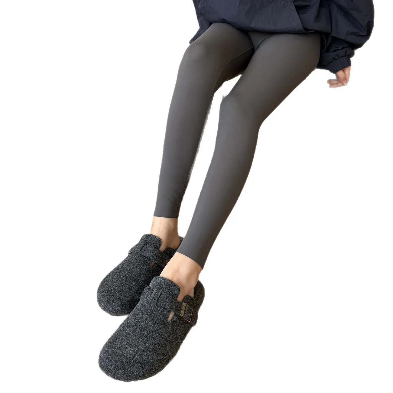 Pantaloni da yoga bruciati a vita alta foderati in Fce da donna Autunno Inverno Slim Fit 3D Sartoria Arca Pelle Pantaloni Gonna Pantaloni