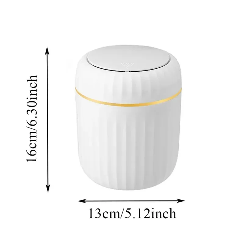 Mini Desktop Trash Can Plastic Gold Rim Odor Resistant Stackable Pastel Colors for Office Bedroom Living Room Study Home Organiz