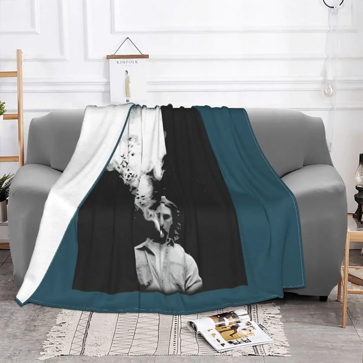 Rustin Cohle de True Detective manta colcha cama a cuadros ropa de cama Toalla de playa manta Sudadera con capucha mantas recept