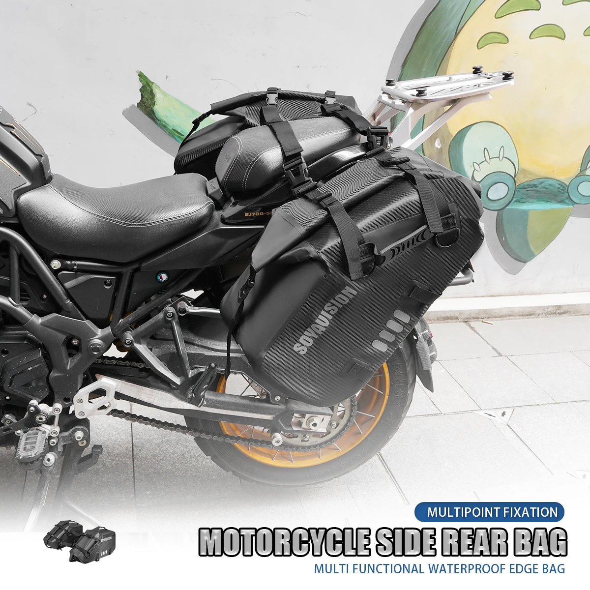Motorcycle Bag Outdoor PVC Dry Sack Bag Waterproof 28L Shoulder Bag, Diving, Swimming, Hiking Driving Travel Tail Bag Waterproof