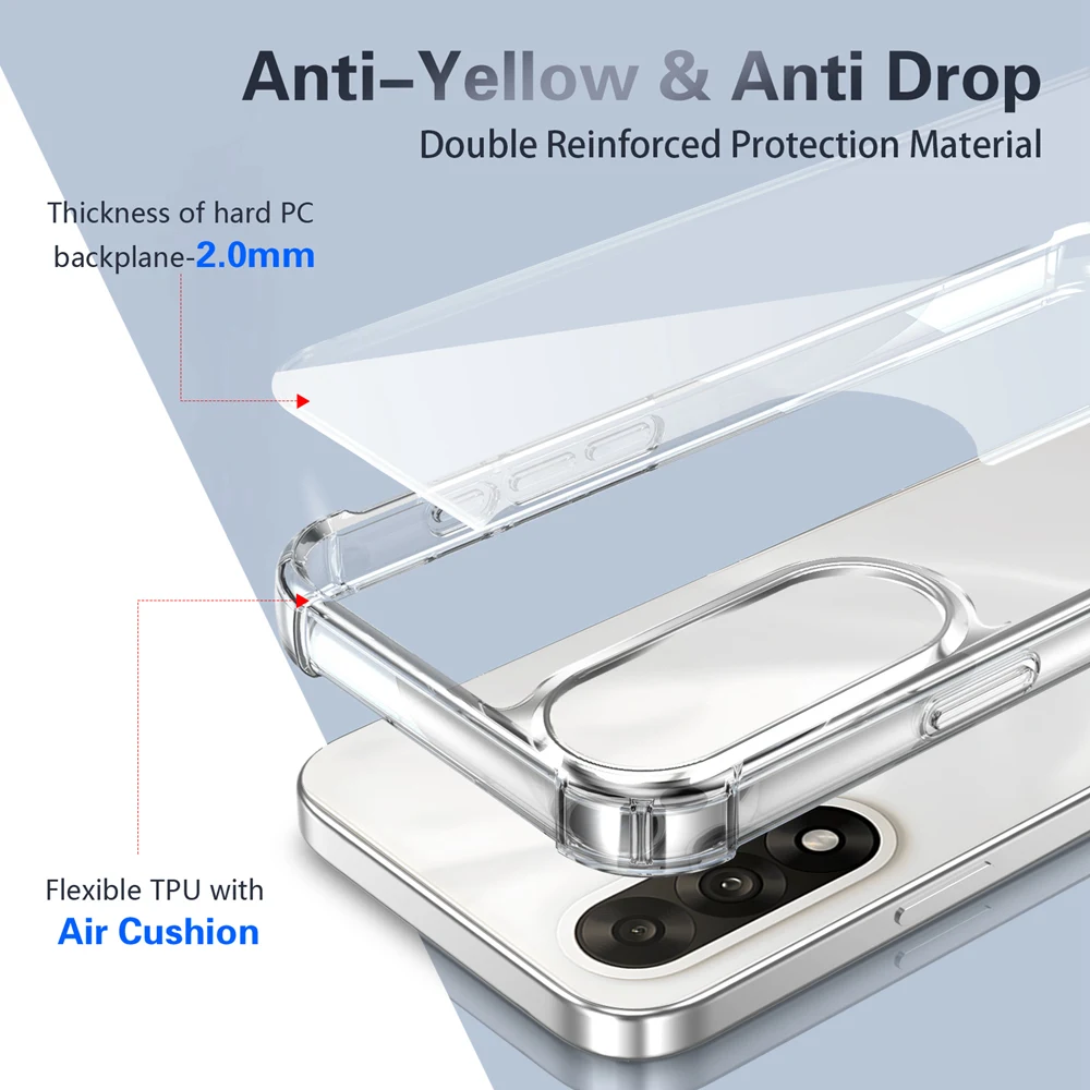 حافظة شفافة مقاومة للصدمات بأربعة زوايا من KEYSION لهاتف OnePlus Nord 5 غطاء خلفي ناعم من مادة البولي يوريثان الحراري + PC لهاتف OnePlus 1 + Nord 5G