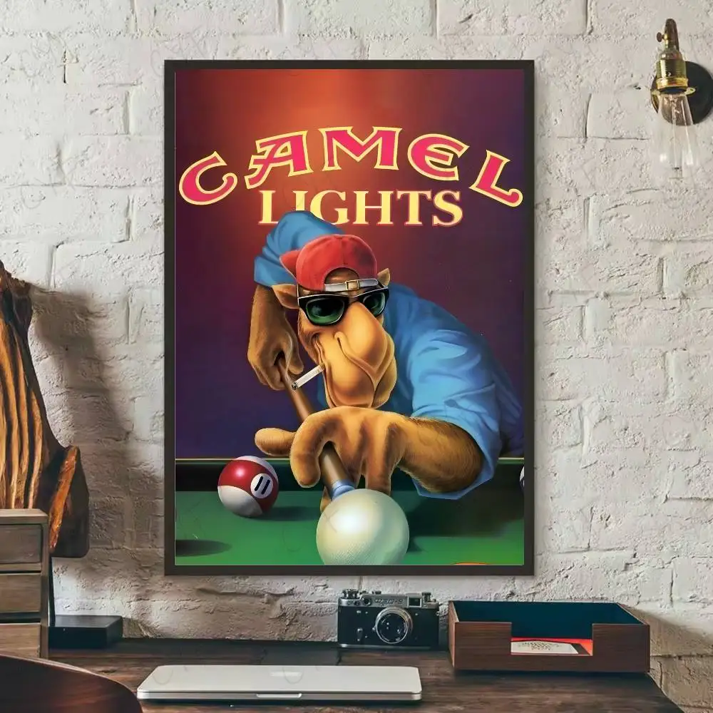 Vintage C-Camel C-Zigaretten Poster Poster Selbstklebende Wandkunst für Wohnzimmer Schlafzimmer Kein Verblassen Moderne Heimdekoration Aufkleber