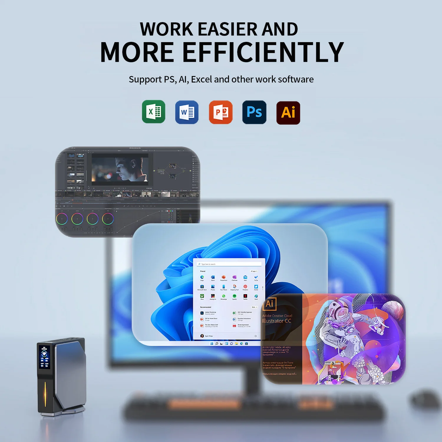 FIREBAT S1 Intel N100 Mini PC 16GB RAM 512GB SSD Windows 11 BT4.2 Dual HDMI Dual Screen 4K Mini Computer for Gaming And Work