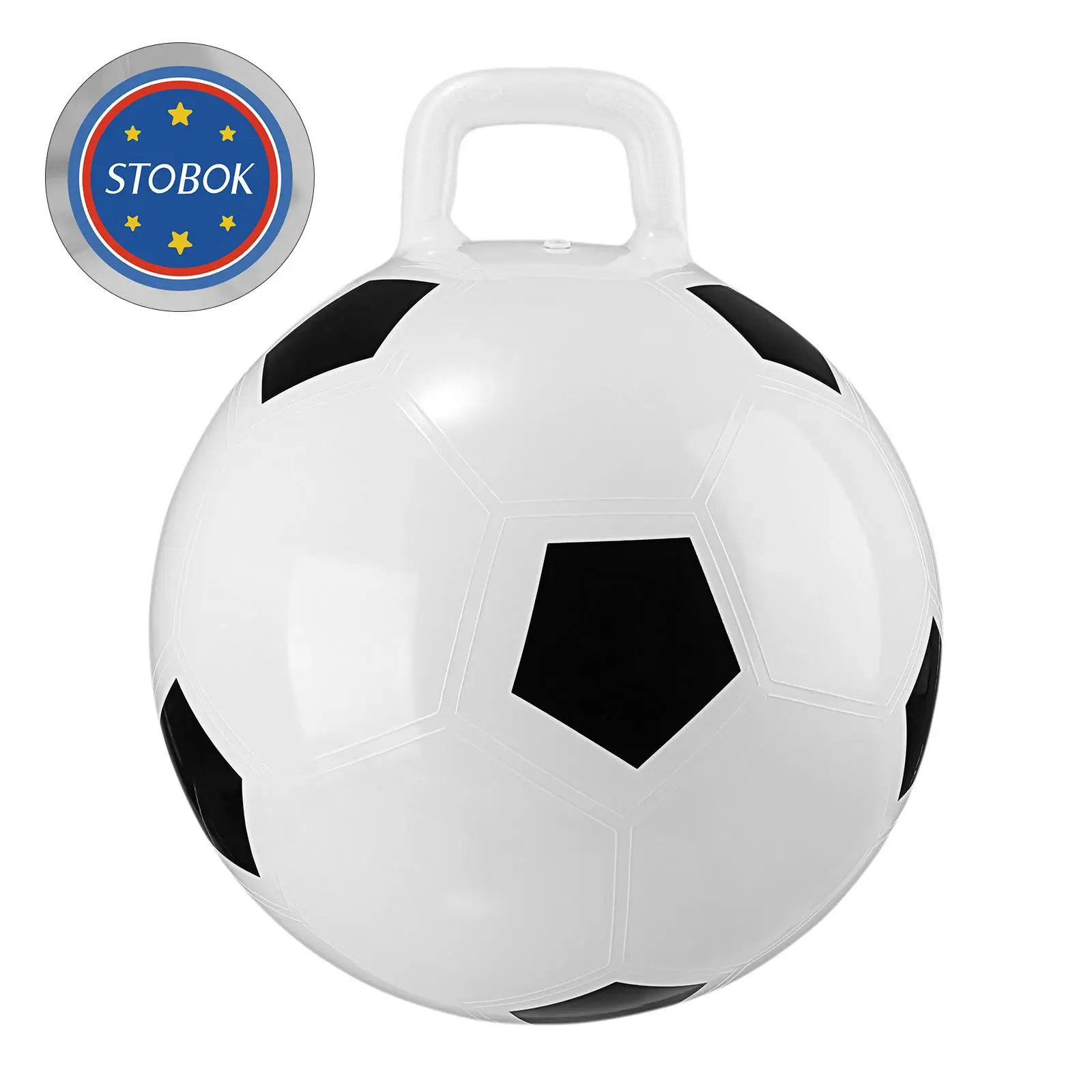 Pelota hinchable que rebota, pelotas hinchables para niños con mango, estilo de fútbol, saltando para niños