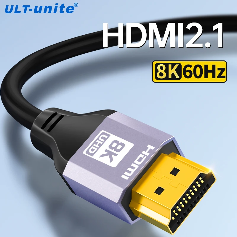 HDMI-Compatible Cable HDMI 2.1 Ultra HD Cord 8K 60Hz 4K 120Hz 48Gbps EARC HDCP HDR for HDTV Laptop Projector PS4 PS5