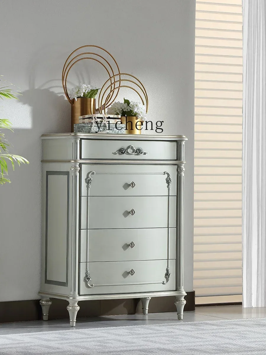 GZ-i6.3 light luxury solid wood chest of drawers bedroom vertical cabinet carved drawer decorative locker