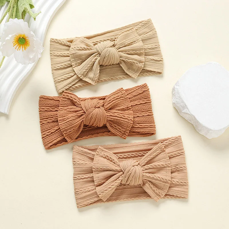 

3Pcs/Set Cute Bow Baby Headband Soft Elastic Wide Hairband Kids Hair Accessories Children Headwear
