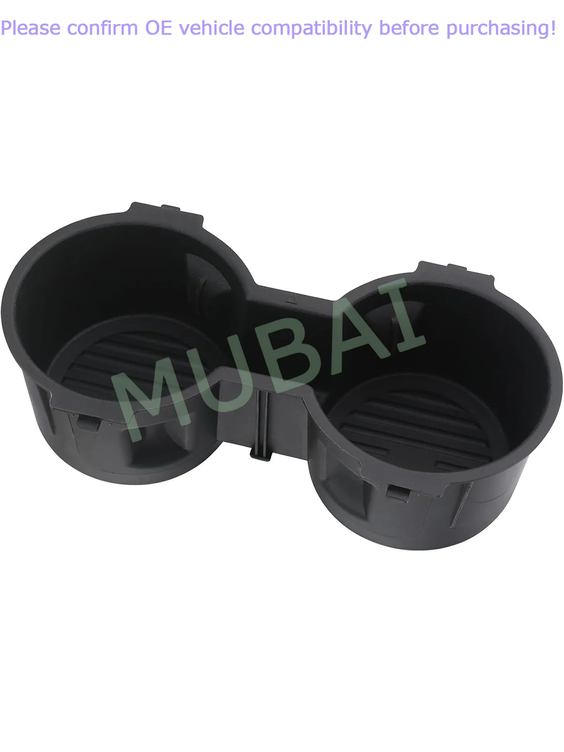 FL3Z-1513562-AD,Non Flow-Thru Console Cup Holder for 2016-22 Ford F150 F250 F350 F450 F550 Front Seat Dual Cup Holder, Rubber