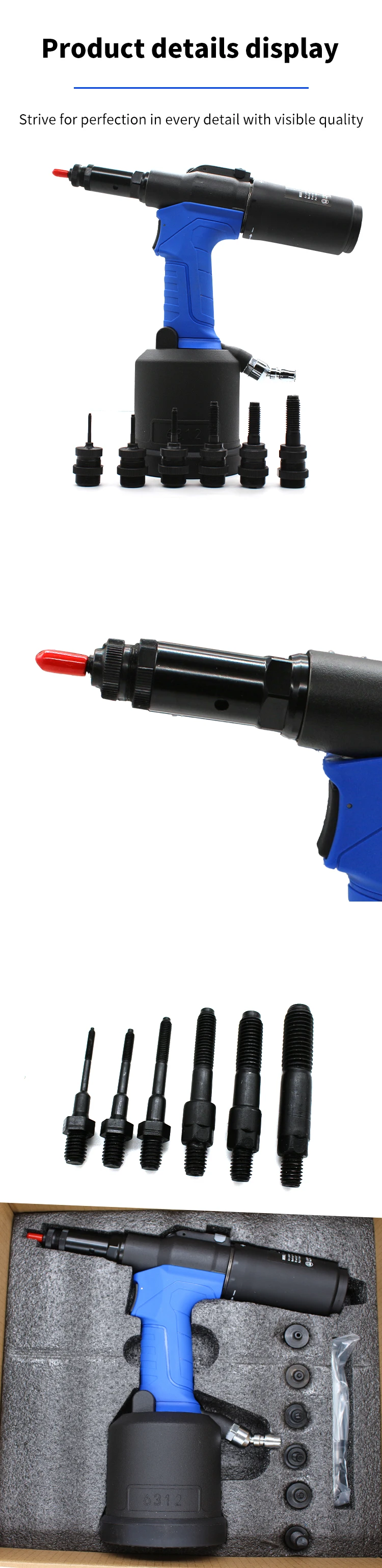 Pneumatic Riveter Automatic Rivet Nut Gun RL-6312 Industrial Hydraulic Quick Riveting Nut Tool M3 M4 M5 M6 M8 M10 M12