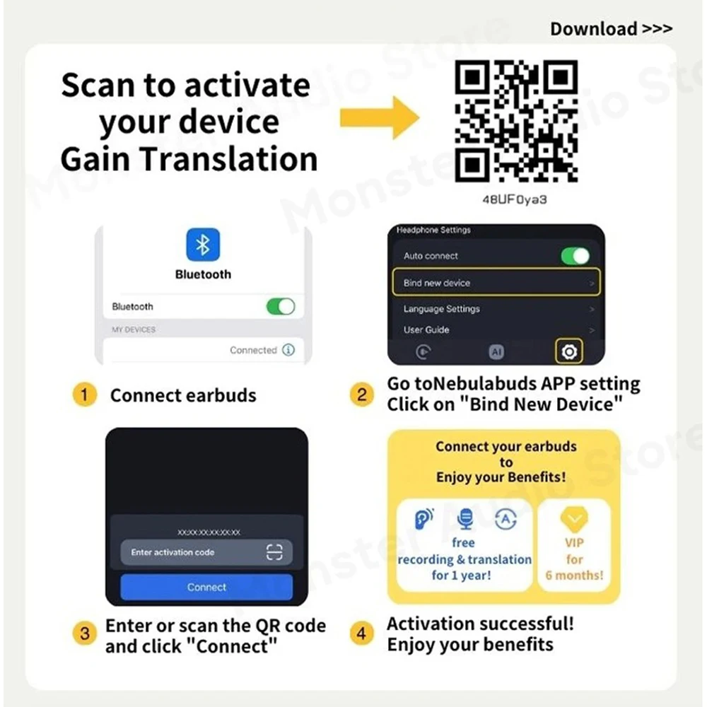Picture 7: NEW Lenovo GT100 Smart AI Bluetooth Wireless Esports Earphones Real Time Translator Gamer Headphones Ultra-Low Latency With Mic