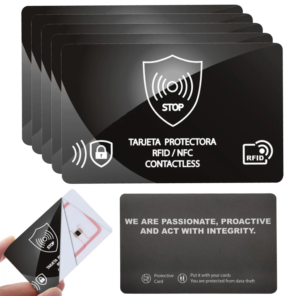 

5 шт./компл. RFID-блокирующая карта, одна карта защищает весь кошелек NFC, дебетовая кредитная карта, ультратонкая защита для кредитных карт для паспорта